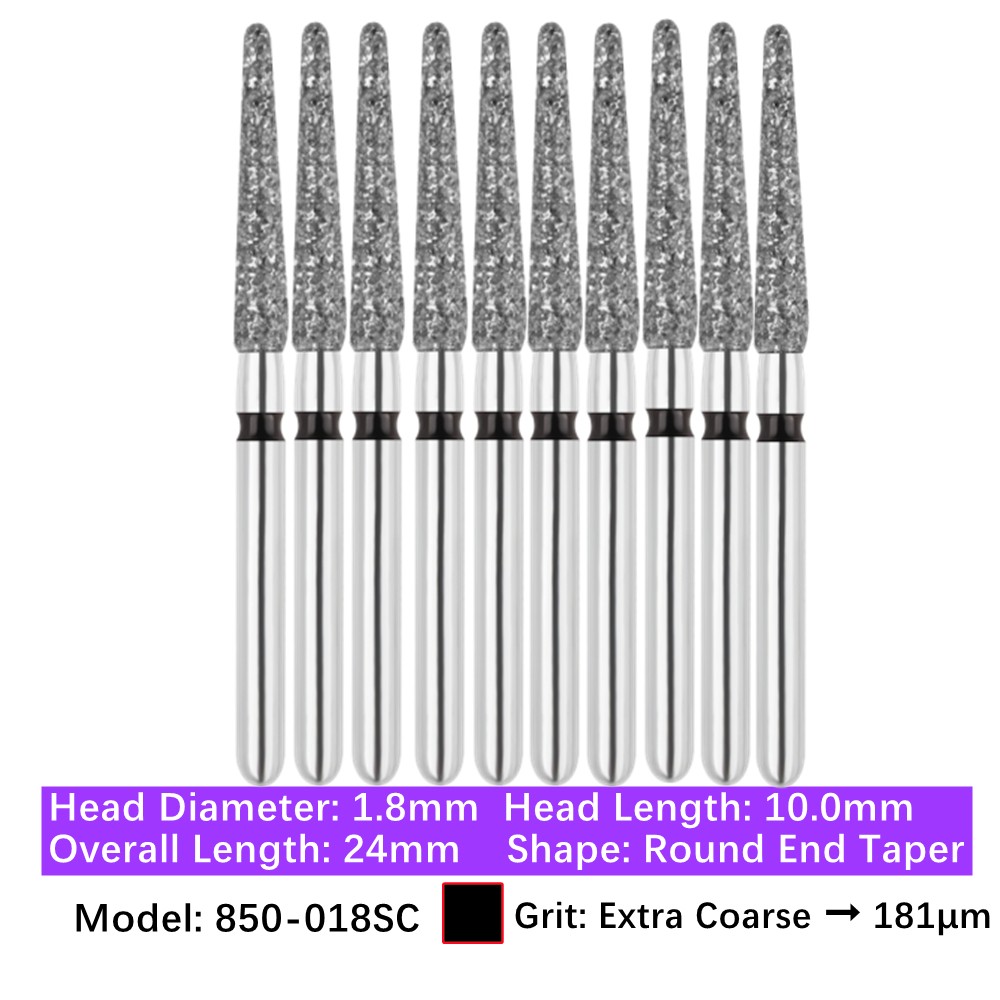 Vakker Dental Round End Taper FG Diamond Bur 850-018SC Super Coarse 10/pk