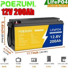 NEW 200Ah 12V LiFePO4 Lithium Battery Built-in BMS for RV Marine Off-Grid Solar