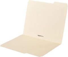 Amazon Basics File Folders 1/3 Cut Tabs Letter Size Manila 100 Pack