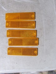 LOT OF 5 Grote 40133 Amber Mini Stick-On / Screw-Mount Rectangular Reflectors