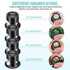 Headband Magnifying Glass Set with 4 Plastic Jewelers Loupe – Hands Watchmake…