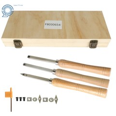 3 Piece Set Carbide Woodturning Tool Mini Size Diamond Shape Round & Square Tool