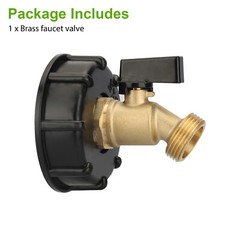 275 330 Gallon IBC Tote Water Tank Adapter 2″ Brass Hose Faucet Valve Connector
