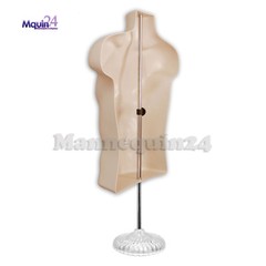 1 Mannequin Torso Flesh Male with Stand & Hanger -Plastic Men’s Body Form