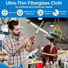1 Pcs Lightweight Fiberglass Cloth 0.75 Oz X 47″ W X 80″ L E-Glass Fiber Glass M