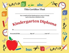 SHAPES ETC. 30pcs Kindergarten Diploma Recognition Certificates 11inx8.5in Co…
