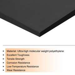 UHMW Sheet Polyethylene Hard HDPE Plastic Board Black 3/16 Inch 6×6 Size