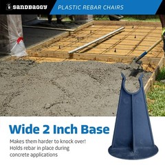 Sandbaggy 3-1/4 Inch Rebar Plastic Chair | Fits Rebar #3 to #5 | Heavy Duty