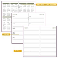 2026-2027 Pocket Calendar for Purse – Mini Monthly 3.5” x 6.5”, Purple