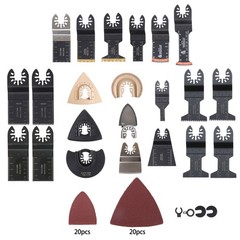 104 PCS Multitool Cutting Blades Kit Quick Release Oscillating Saw Blade Combina