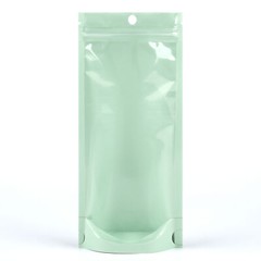 Clear Green Stand Up Resealable Stand Up Plastic Food Packaging Bags Pouches
