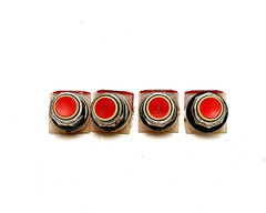 SQUARED D PUSH BUTTON TYPE: 9001, TYPE: KA-3 SER:J, RED (LOT OF 4)