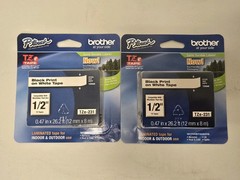 Genuine 2 pack Brother P-Touch TZe-231 BLACK ON WHITE Label Tape/Ptouch PT-1880