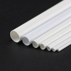 White ABS Round Hollow Tube 2mm-8mm Styrene Plastic Pipe DIY Model Crafts 250mm