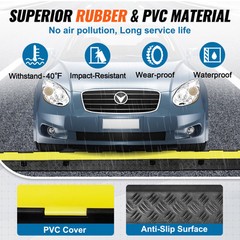 VEVOR 5 PCs Cable Protector Ramp 2 Channel 12000 lbs Load Wire Cable Cover Ramp