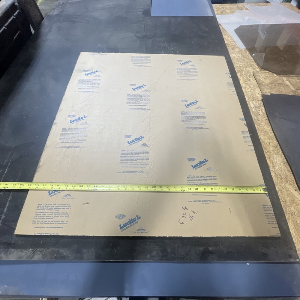 Clear Cast Acrylic Sheet Stock 32-7/8” X 36-1/2” X 1/4″ Thick
