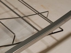 Lot of 2 Unbranded steel display racks, 28 x 16 x 5 in, 3 tiers 14.5×7.5 in each