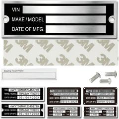 Blank Aluminum ID Plates, Metal Identification Plate, Serial Number Tag, Equipme
