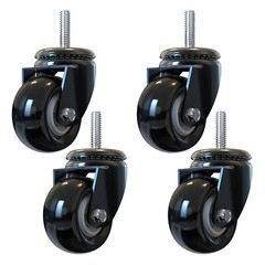 2 Inch Office Chair Casters Wheels Rubber Swivel Replacement Heavy Duty Secure