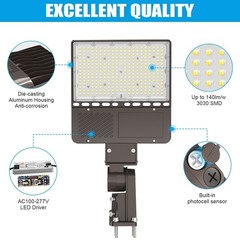 150W LED Parking Lot Light Outdoor Commercial Outside Security Flood Lighting