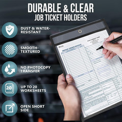 5 Pack Job Ticket Holders 9X12 – Work Order Plastic Sleeves for Documents – Shop