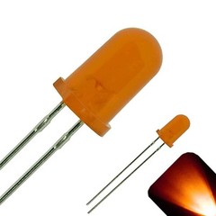 10 x LED 5mm Amber Orange Diffused Ultra Bright Round Top LEDs Light RC Car PC
