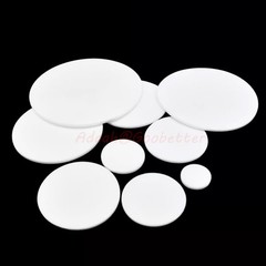 PTFE Discs Solid Round Sheet Pad Sealed Cushioning Dia 5-150mm Thickness 0.5-8mm