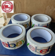 4 Rolls eBay Brand Shipping Tape 2″ x 75 Yard Packaging BOPP Classic 4 Color NEW