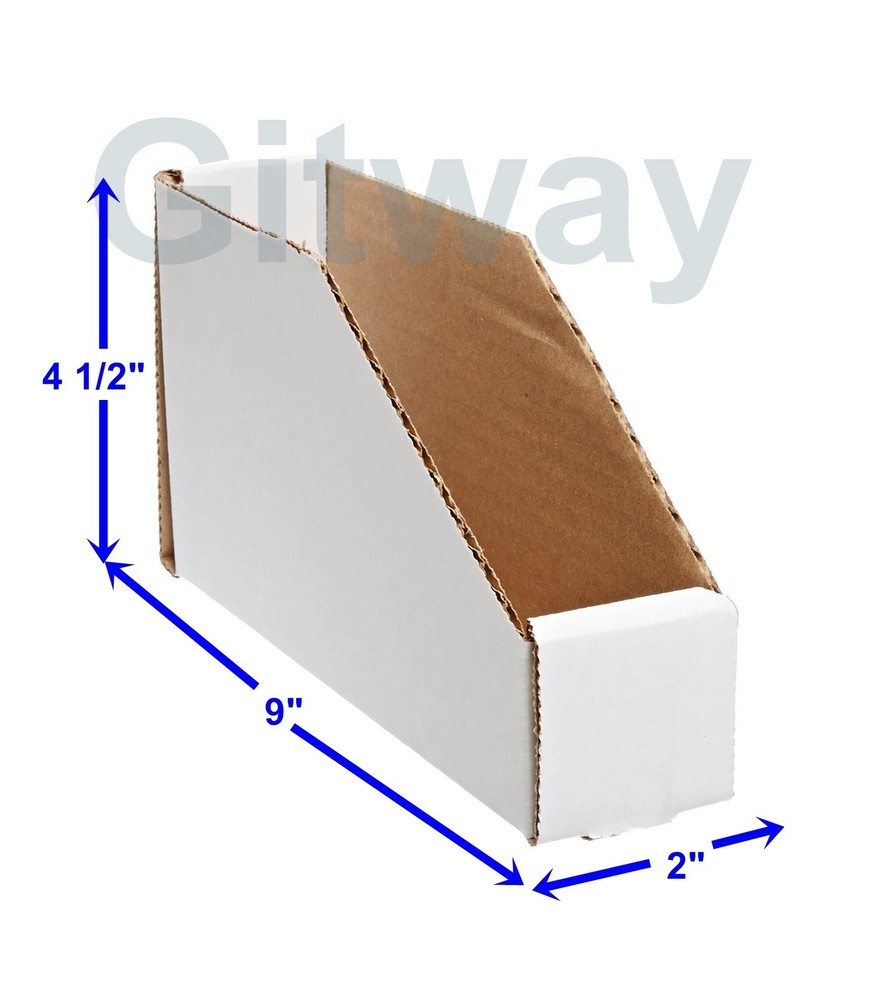 25 – 2″ X 9″ x 4 1/2″ Corrugated Cardboard Open Top Storage Parts Bin Bins Boxes