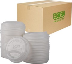 Eco-Products Compostable Coffee Cup Lids Case of 800 White EcoLid Fits 10-20oz