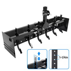 55″ Box Blade For Tractor Box Scraper Hitch Attachment For Cat 0 & Cat 1