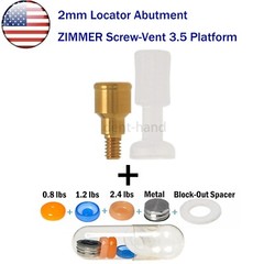 US Dental Zimmer Locator Abutment PA Dia=3.5mm 1-5mm Implant Retention Caps Tool