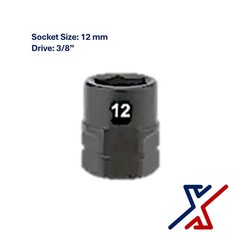 12mm. x 3/8″ Drive Nano Socket / Stuby Socket by X1 Tools
