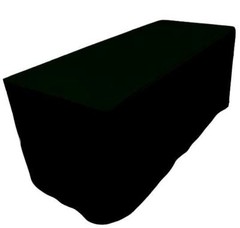 8′ ft. Fitted Polyester Table Cover Wedding Banquet Event Tablecloth BLACK