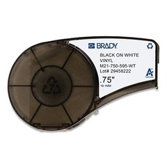 BMP21 Plus Series B-595 All-Weather Viynl Label, 21 ft L x 0.75 in W, Black on