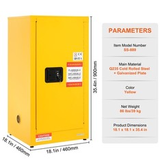Uimoso 16 Gal Capacity Flammable Storage Cabinet for Flammable Liquids