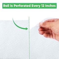 Heavy Duty Bubble Wrap Roll 12 Inch x 72 Feet 2 Pack Perforated Fragile Stickers