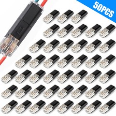 50Pack Double-Wire Plug-in Connector, Cable Clamp with Locking Buckle, AWG 18-22