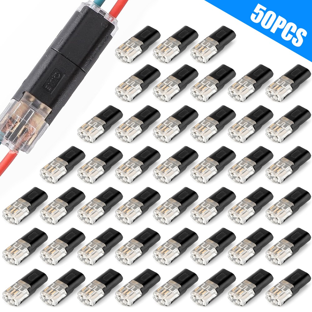 50PCS Double-Wire Cable Plug-in Snap Connector Connections Clamp Locking Buckle