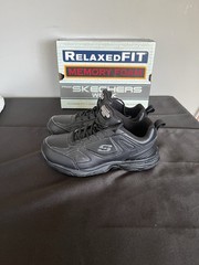 Skechers Work Relaxed Fit Slip Resistant Memory Foam Shoes Womens 7.5 Black