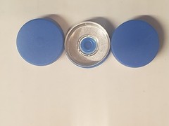 20mm Matte BLUE Flip Off Caps 1000 Count for Serum Vials Aluminum Crimp Seals
