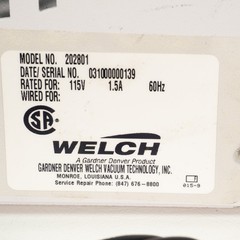 Welch 2028 Self-Cleaning Dry Vacuum System Laboratory Vacuum Pump Tested Working