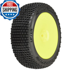 Pro-Line Racing Hole Shot 3.0 Buggy Tires Mtd Velocity Yellow Wheels For Arrma