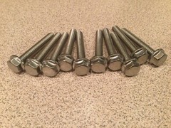 (10) M6 X 1.00 X 35 Stainless Steel DIN 6921 A2 Hex Flange Bolts M6x35mm Flange