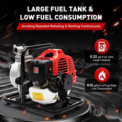 2 Stroke Gasoline Water Pump Gas-Powered Semi-Trash Irrigation Transfer Pump