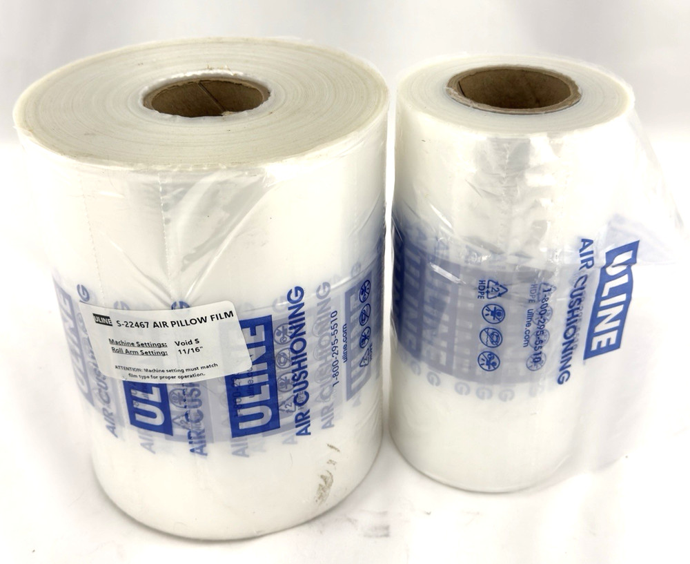 Uline S-22467 Air Pillow Film 8″ x 4″ 1.0 Mil 1Full/1Part Roll Air Cushioning