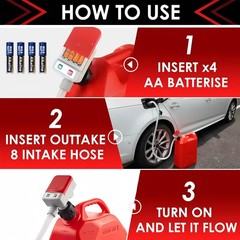 2.4 GPM Battery Powered Electric Fuel Transfer Pump For Gas Oil Water Liquid