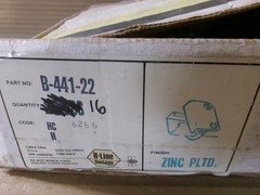 New Box of 16 B-Line Systems B-441-22 Zinc Plated Beam Clamp AK