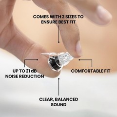 High Fidelity Earplugs for Concerts – 21 dB Noise Reduction