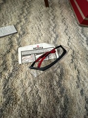 NoCry Professional Safety Glasses with Clear Anti Scratch Lenses and Red/Adjusta